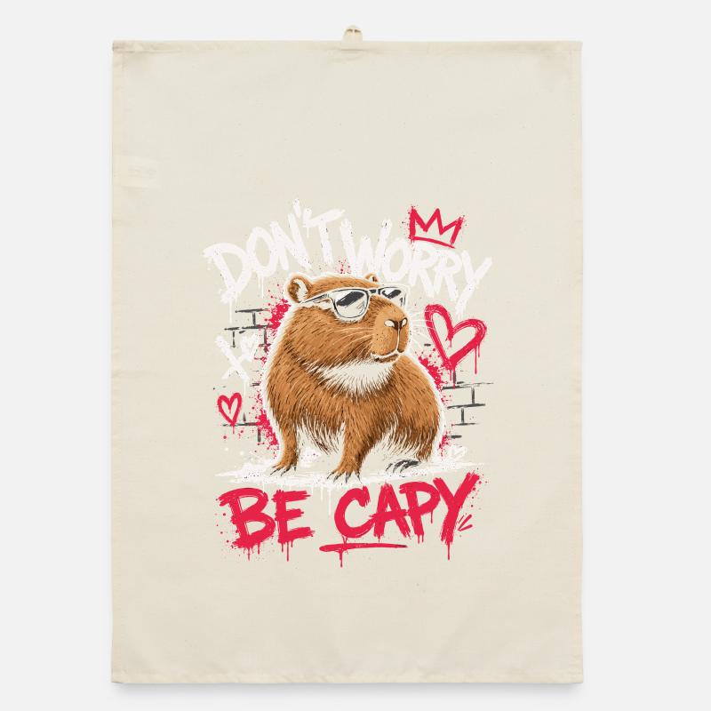 Don't Worry Be Capy Organic Geschirrtuch