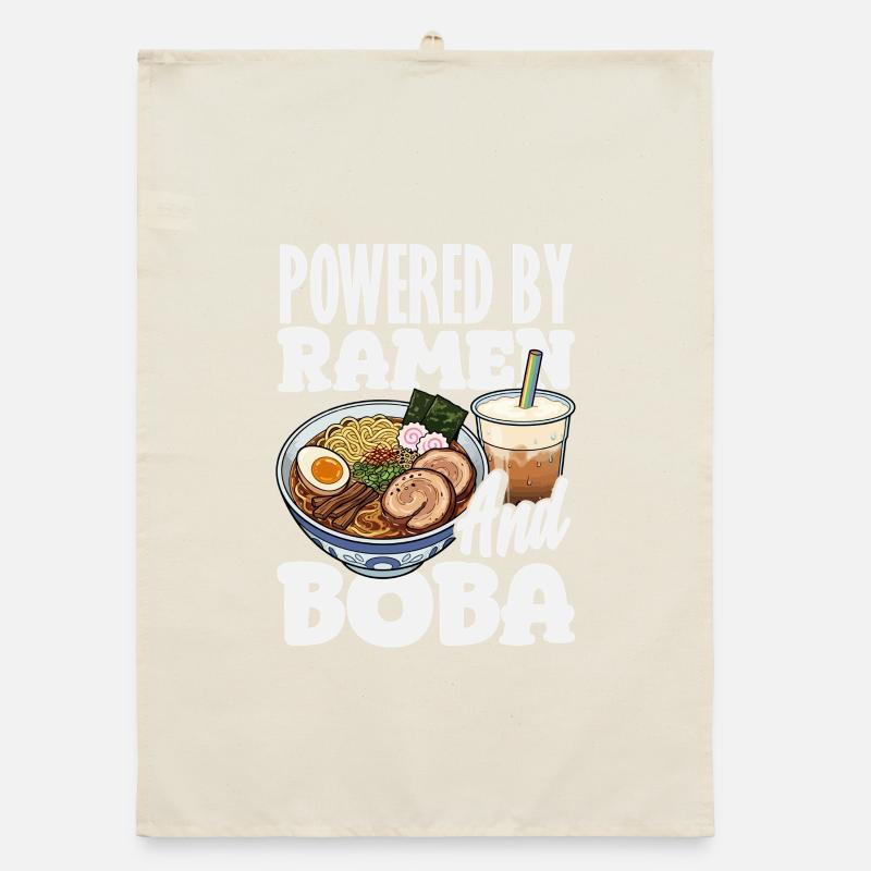 Powered By Ramen Und Boba Bubble Tea Organic Geschirrtuch