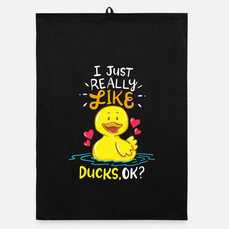 I Really Like Ducks OK Cartoon Duck Organic dish towel
