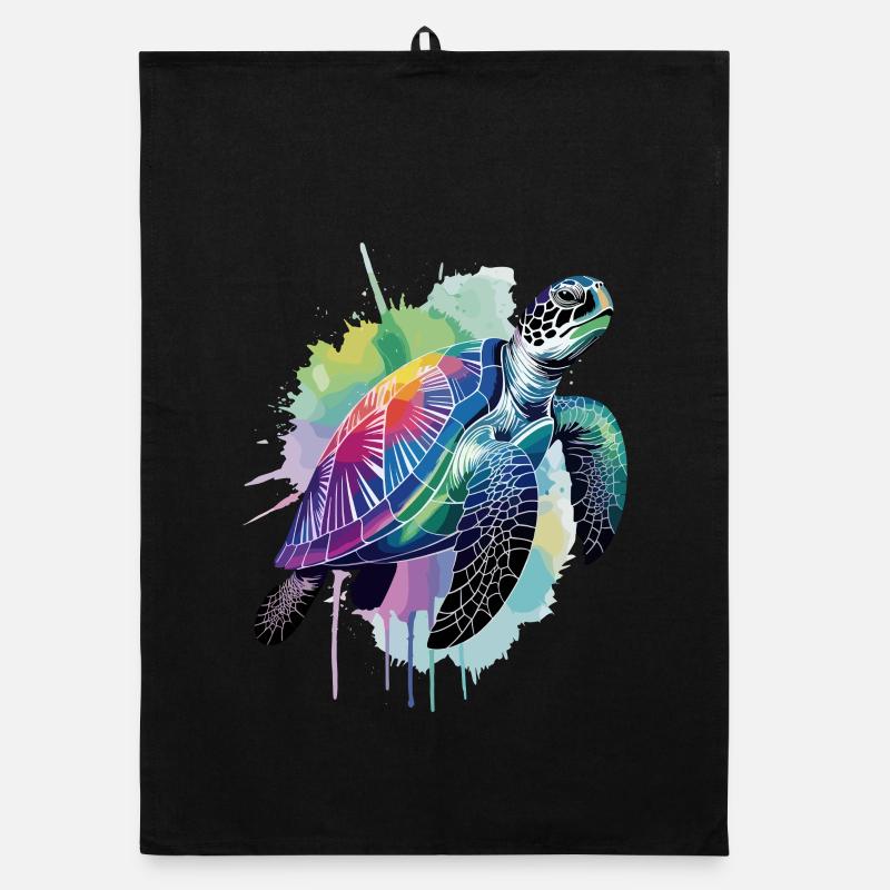 Sea turtle, turtle, water turtle Organic dish towel