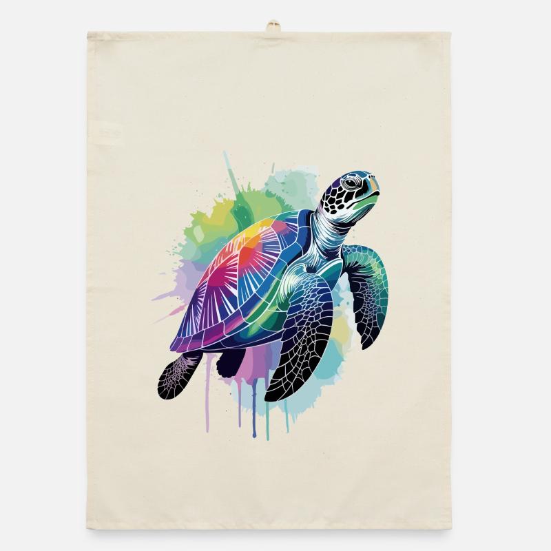 Sea turtle, turtle, water turtle Organic dish towel