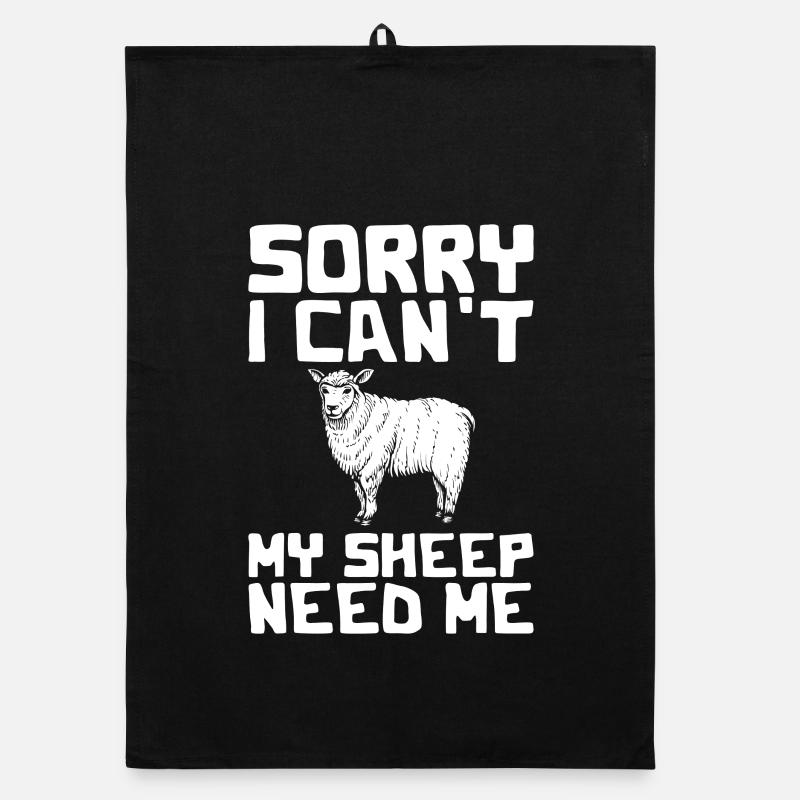 Sorry I Can't; My Sheep Need Me Organic dish towel