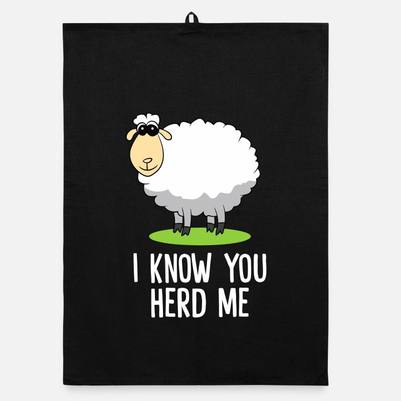 I Know You Herd Me Sheep Pun Organic dish towel