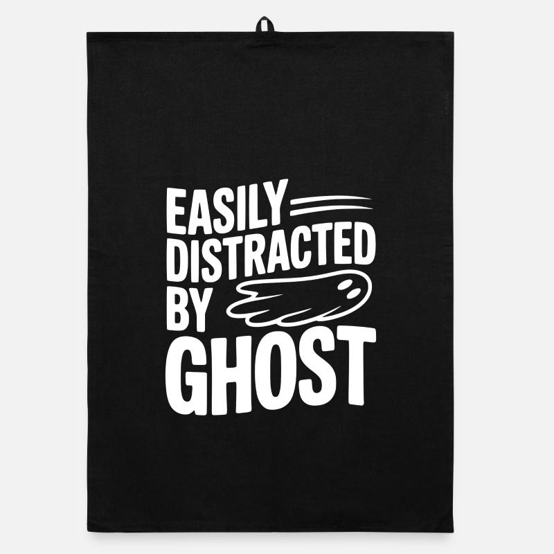 Easily Distracted by Ghost Organic dish towel