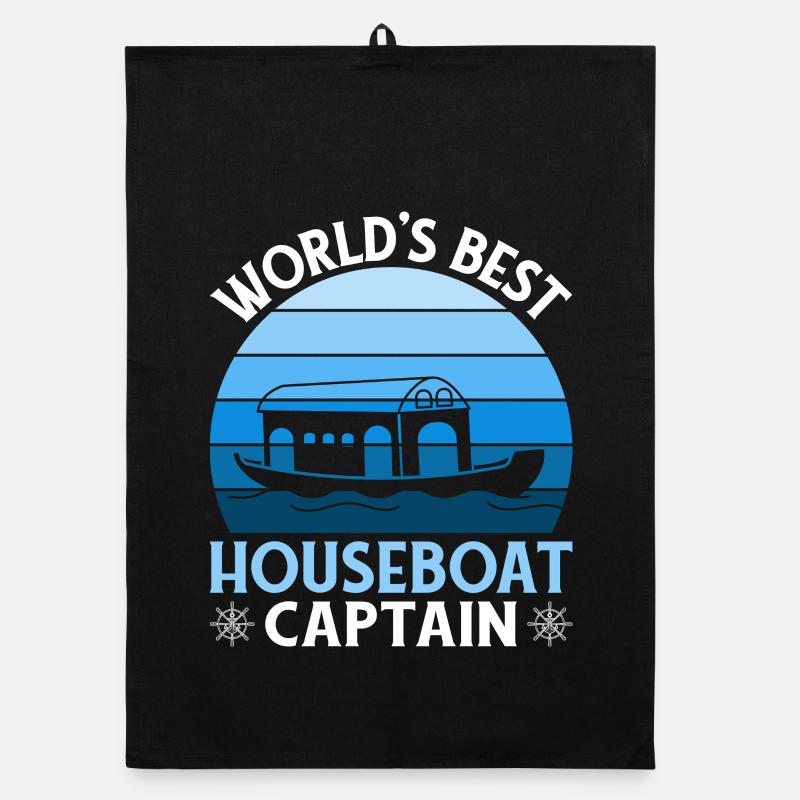 Weltbester Hausboot Kapitän Organic Geschirrtuch
