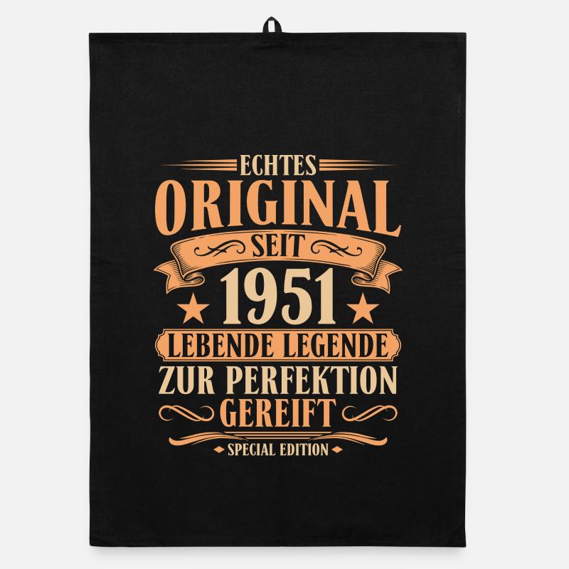 Original seit 1951 – 75. Geburtstag Retro Organic Geschirrtuch