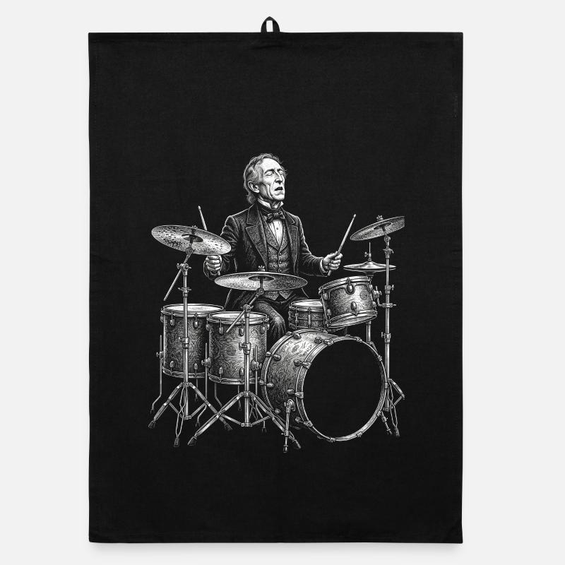 John Tyler plays drums Organic dish towel