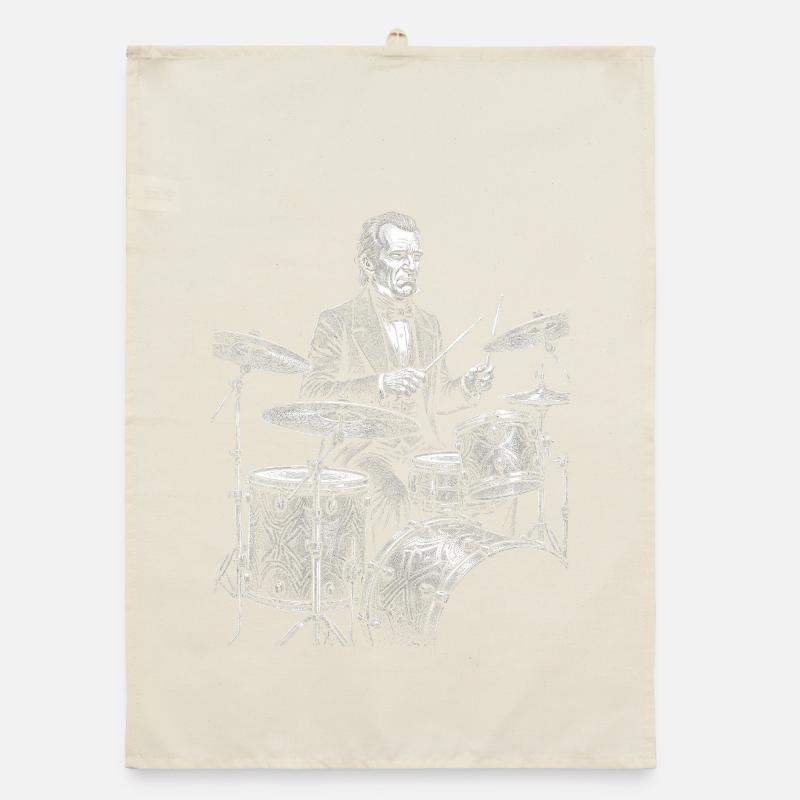 James K. Polk plays drums Organic dish towel