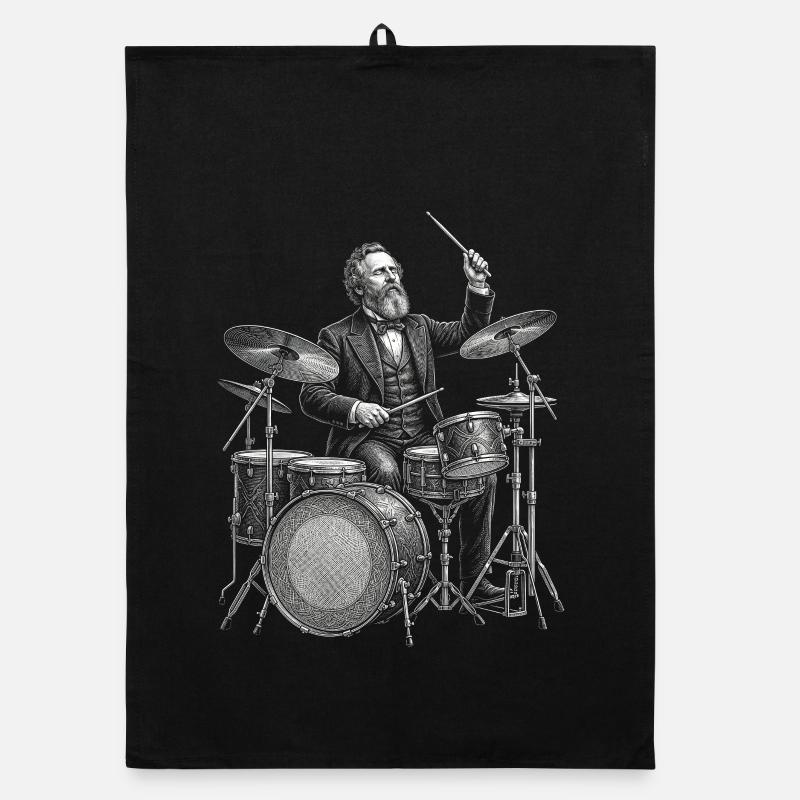 Rutherford B. Hayes plays drums Organic dish towel