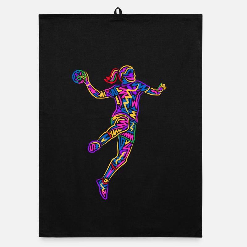 Handball Joueuse de handball Joueuse colorée de handball Torchon bio