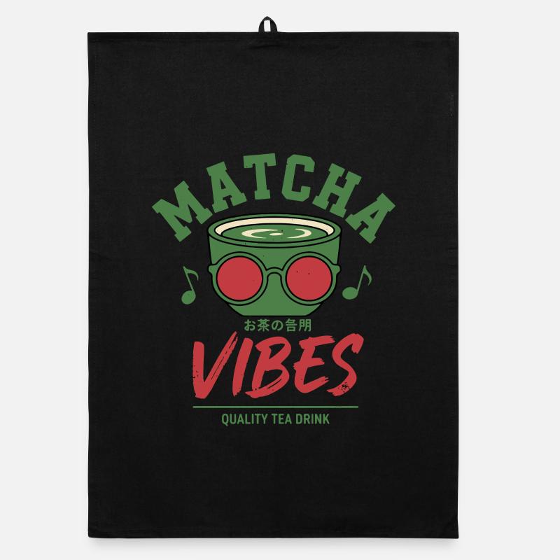 Matcha Vibes Quality Tea Drink Green Matcha Latte Organic dish towel
