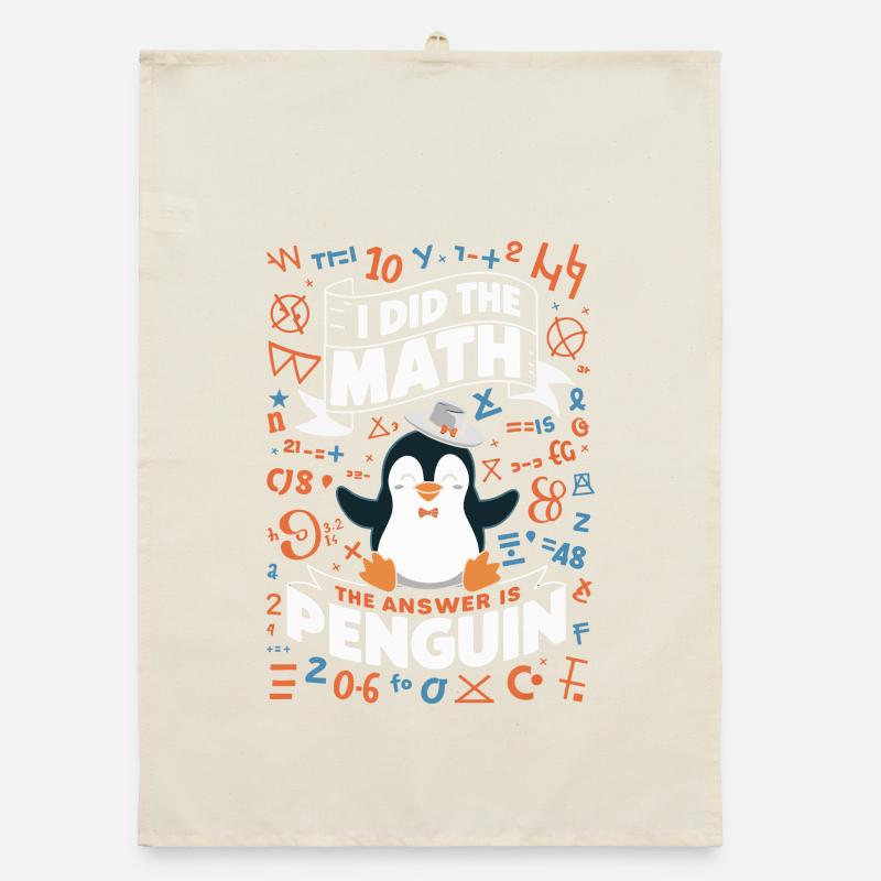 Math Penguin: The Answer Is Penguin Organic dish towel