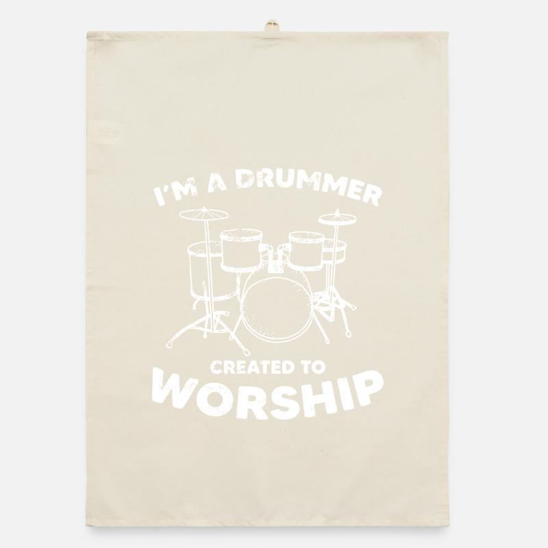 Drummer Worship Graphic Tee Organic dish towel