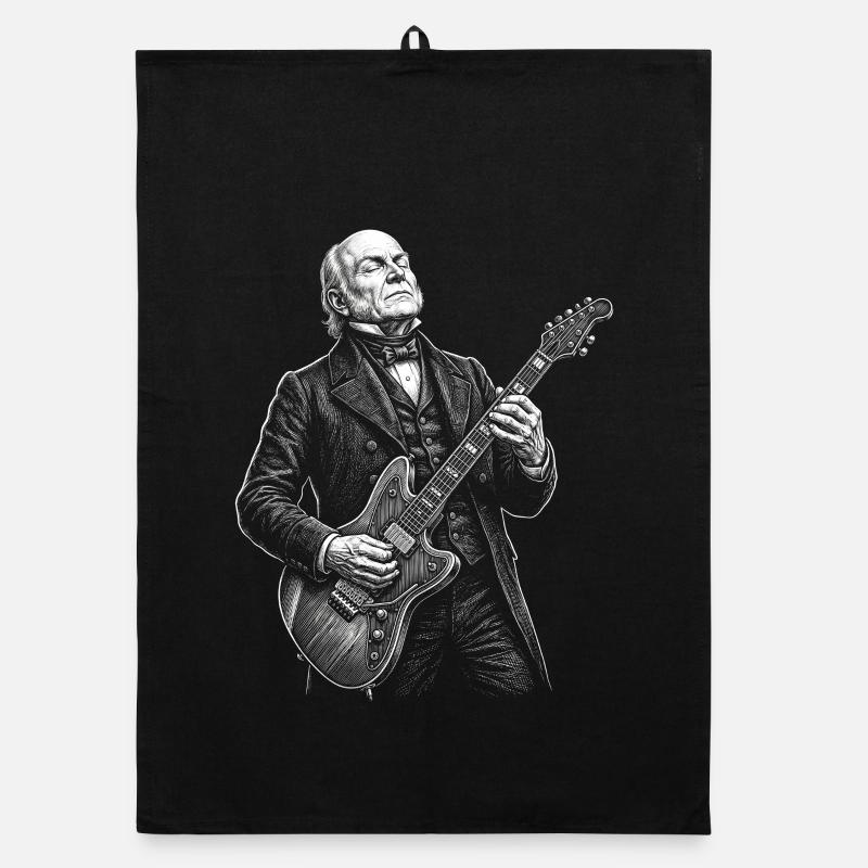 John Quincy Adams Playing Guitar Organic dish towel