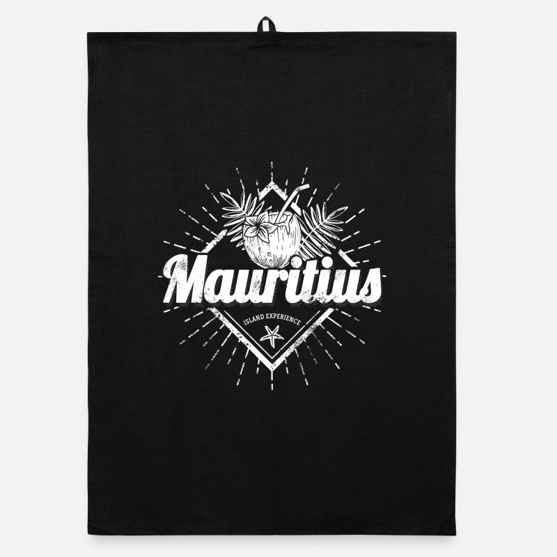 Mauritius mit Kokosnuss und Seestern Retro Design Torchon bio