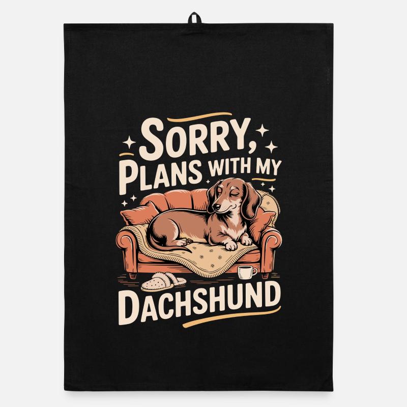 Dackel statt Pläne Organic Geschirrtuch
