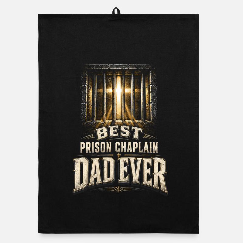 Chaplain Cleric Pastor Best Prison Chaplain Dad Organic dish towel