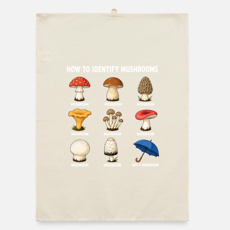 How to identify mushrooms funny Organic dish towel