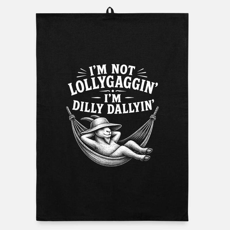 I'm not dawdling, I'm just dawdling, lazy goat Organic dish towel