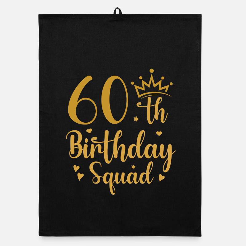 60th Birthday Squad Organic dish towel