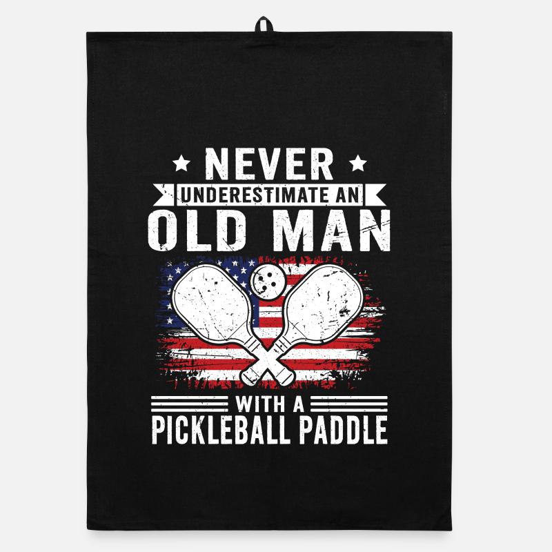 Nie unterschätzen: Alter Mann mit Pickleball Organic Geschirrtuch