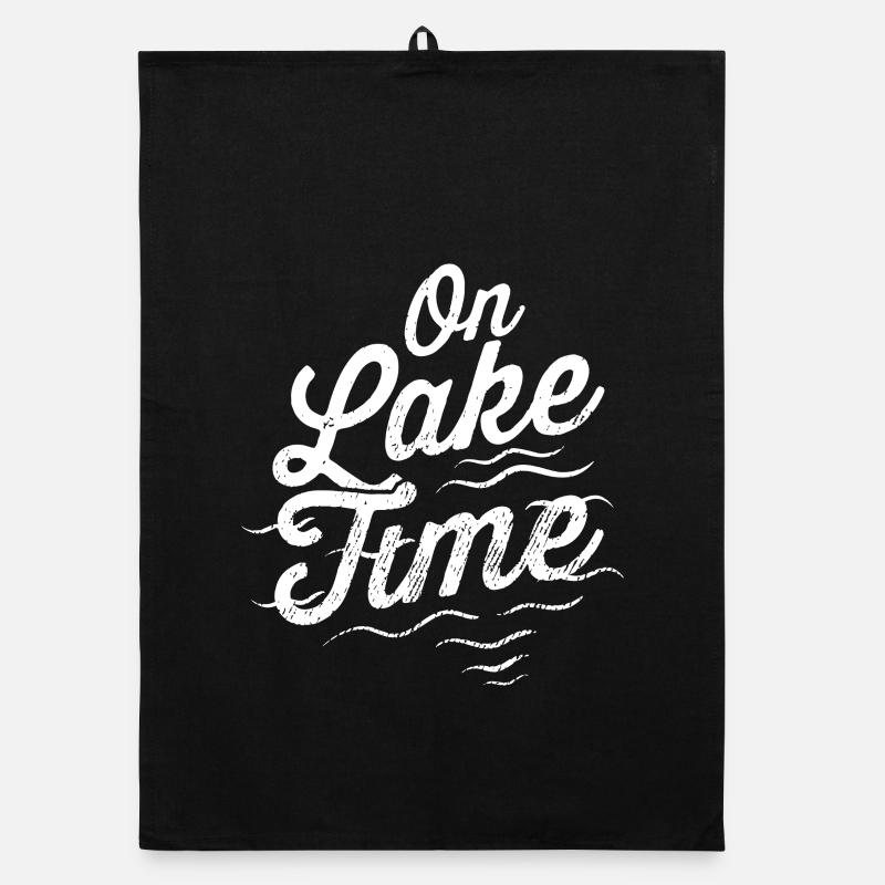 On Lake Time Hand Lettering Organic dish towel
