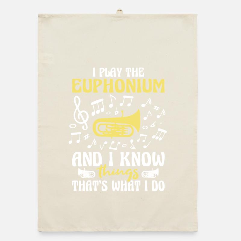 Ich spiele Euphonium und ich weiß Dinge Organic Geschirrtuch