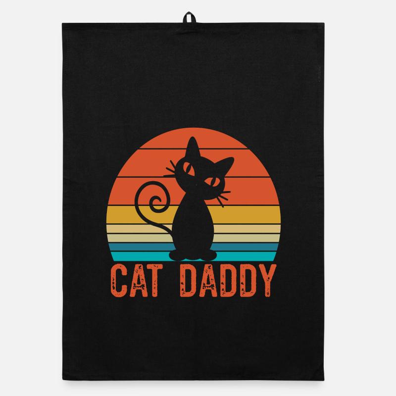 Cat Daddy Shirt Organic dish towel