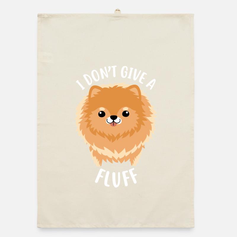 Orange Pomeranian Dog I Don't Give a Fluff Organic dish towel