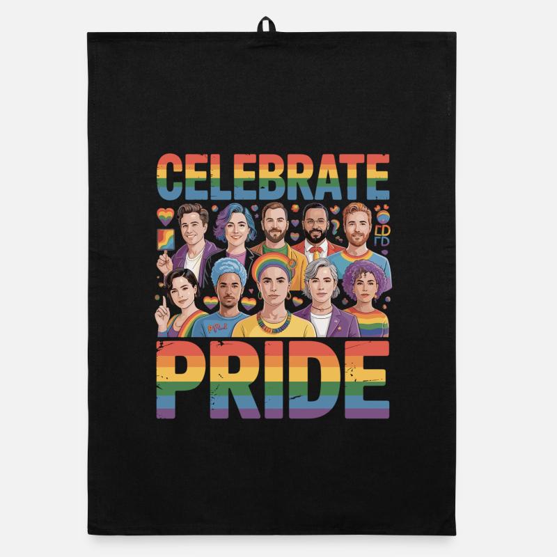 Celebrate Pride LGBT Rainbow Diversity Organic dish towel