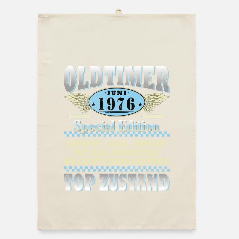 Oldtimer Juni 1976 | Geburtstag Geschenk Organic Geschirrtuch