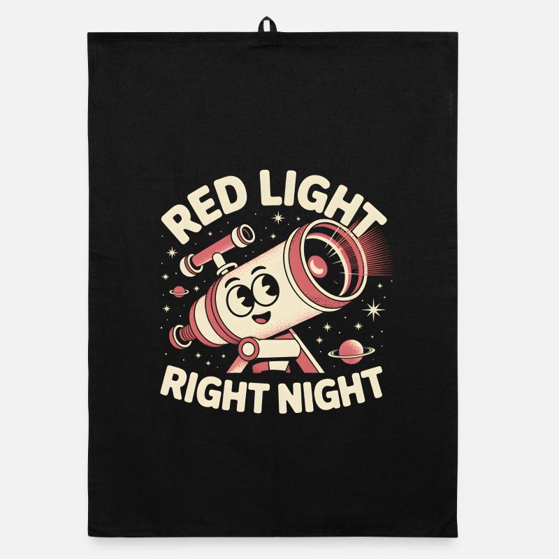 Red Light Clear Night | Astronomy Organic dish towel
