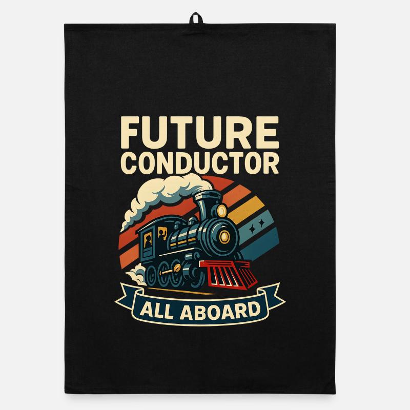 Future Conductor Train Organic dish towel