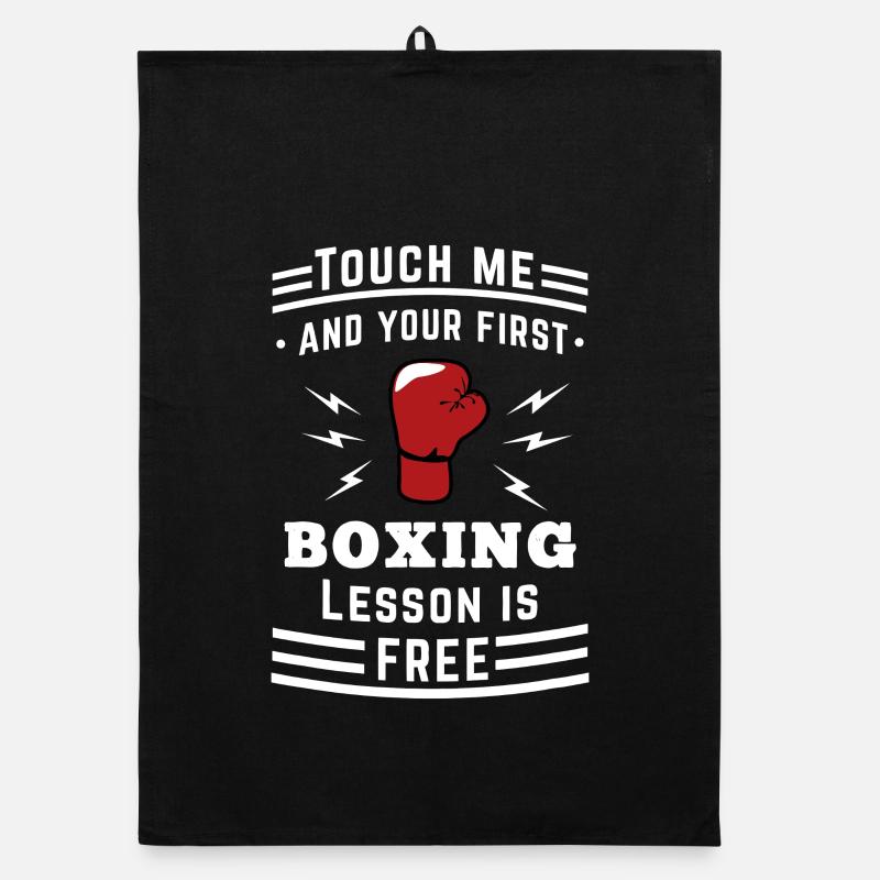 Touch Me Free Boxing Lesson Tee Organic dish towel