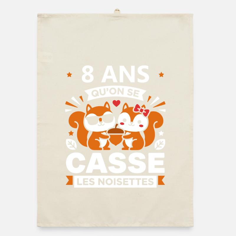 8 ANS Célébration Noisettes Torchon bio