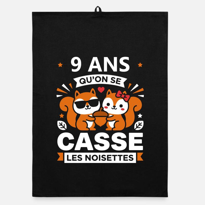 Souris 9 Ans Noisettes Torchon bio
