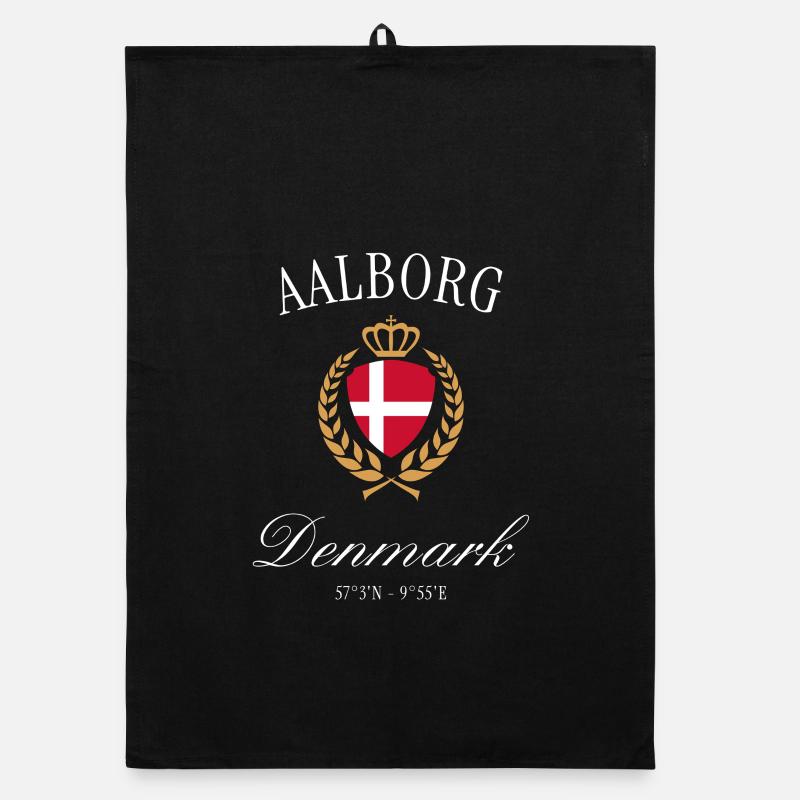 Aalborg Dänemark Wappen Krone – Reise Souvenir Organic Geschirrtuch