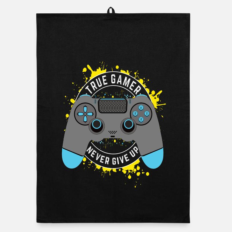 True Gamer - Never Give Up Organic Geschirrtuch