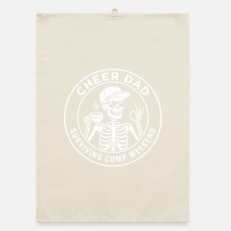 Cheer Dad überlebt das Comp Weekend Skeleton Coffee Organic Geschirrtuch