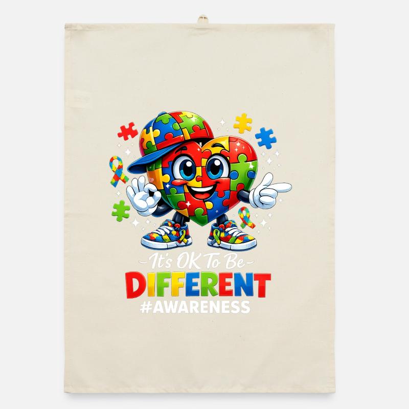 It's OK To Be Different Autismus Awareness Puzzle  Organic Geschirrtuch