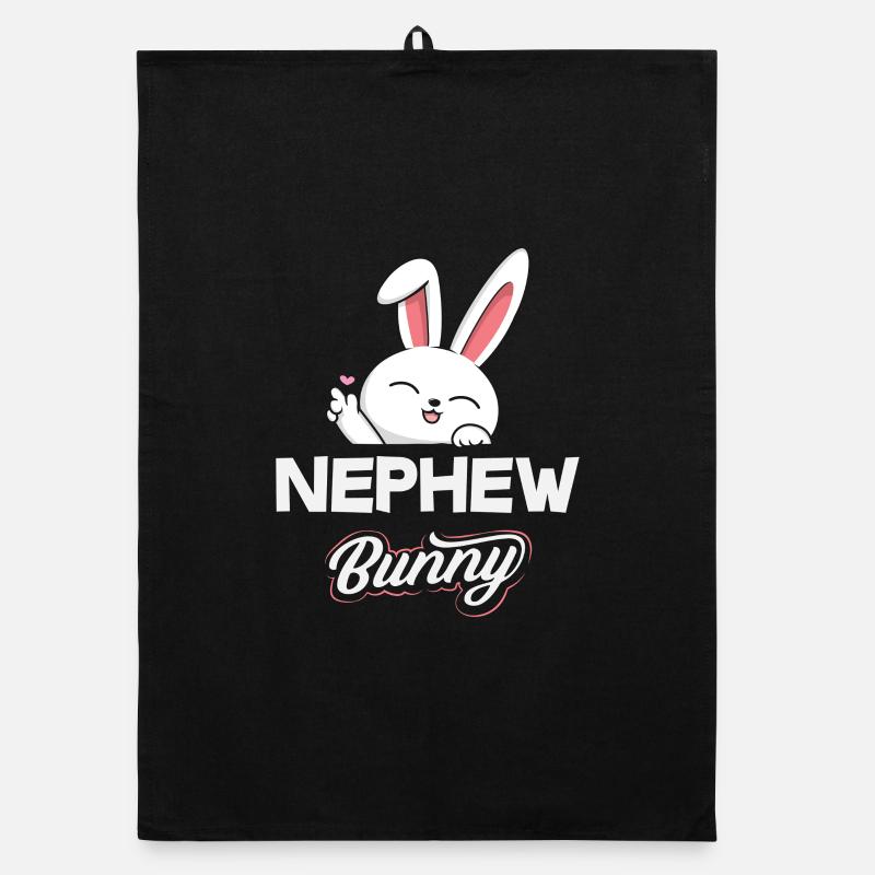 Joyeuse Pâques, douce chasse aux œufs du lapin, œufs de Pâques Torchon bio