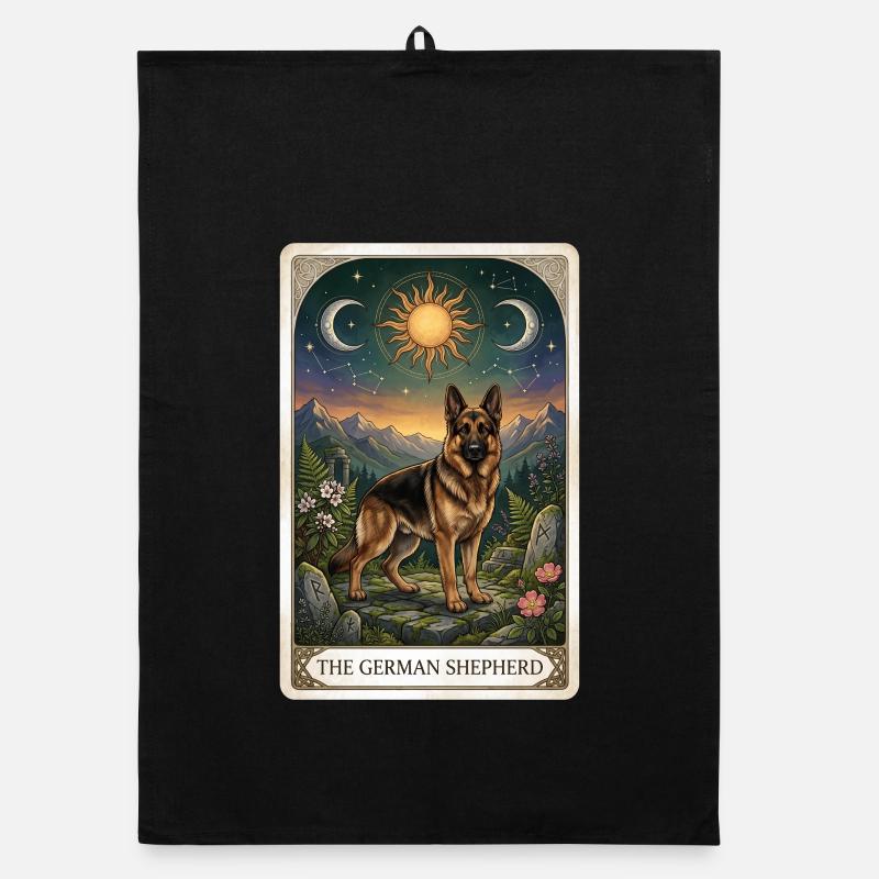 Deutscher Schäferhund Tarot Organic Geschirrtuch