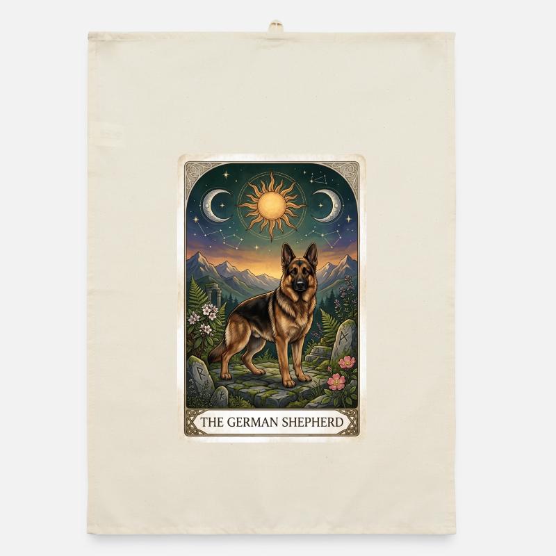 Deutscher Schäferhund Tarot Organic Geschirrtuch