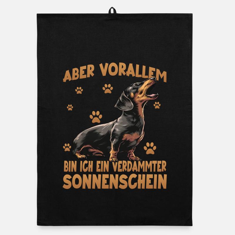 Teckel Wiener Dog kleiner Jagdhund Design Organic Geschirrtuch
