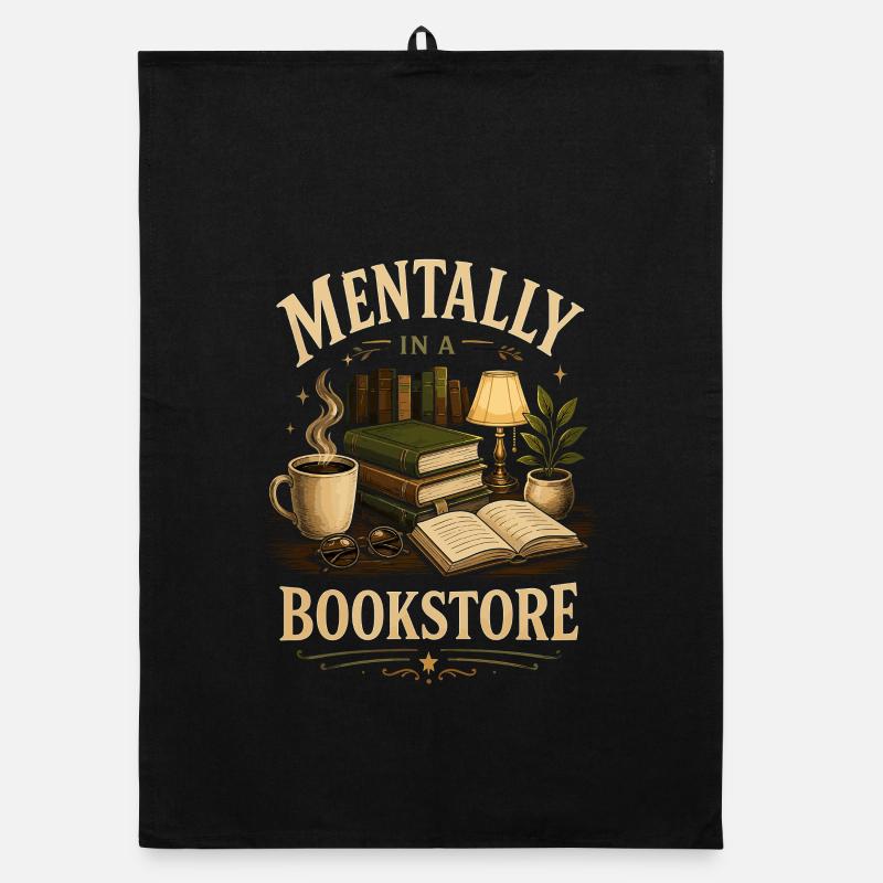 Library Bookworm Fiction Fan Design Organic dish towel