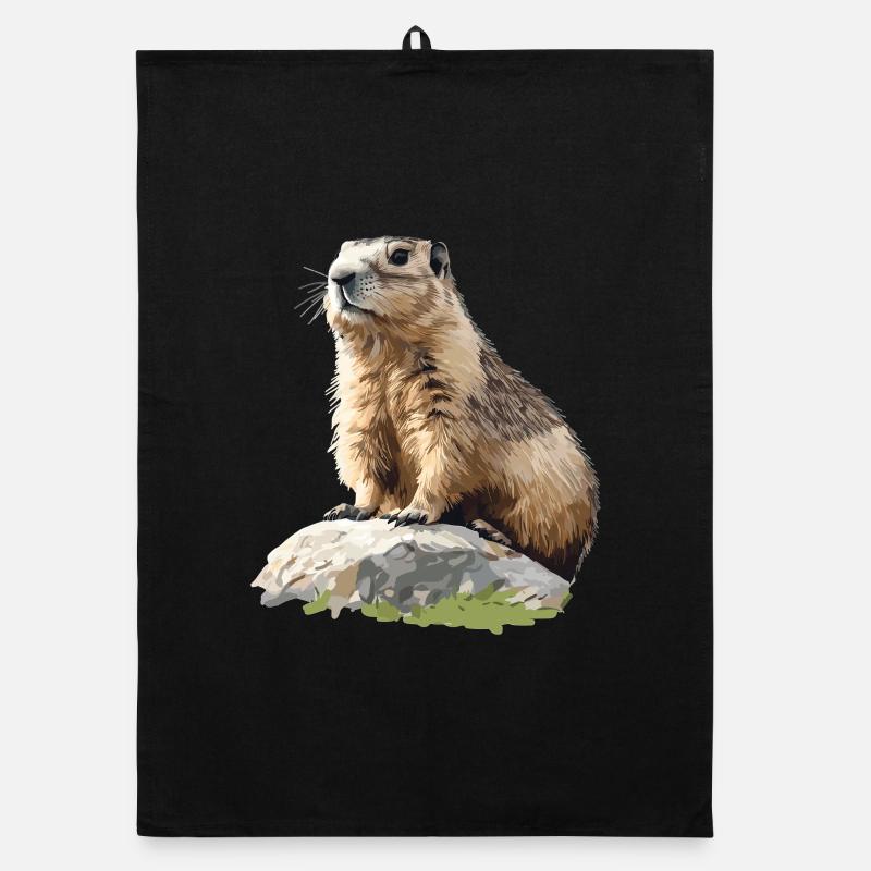 Marmots Groundhog Organic dish towel