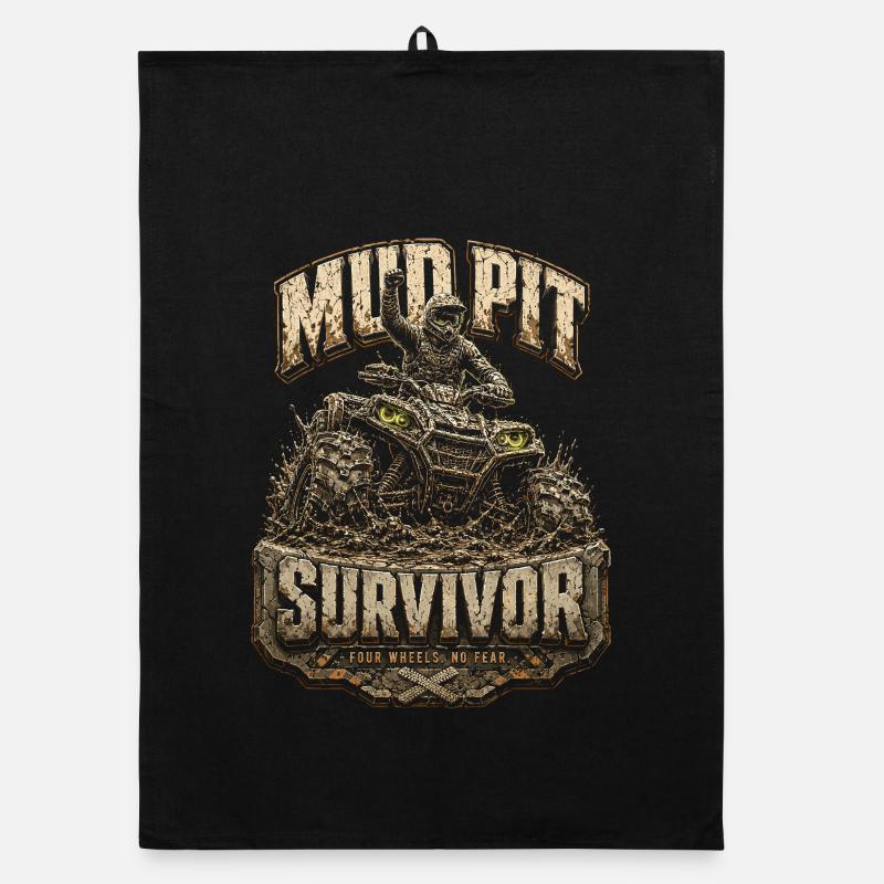ATV Quad Driving Quad Driver Mud Pit Survivor Organic dish towel