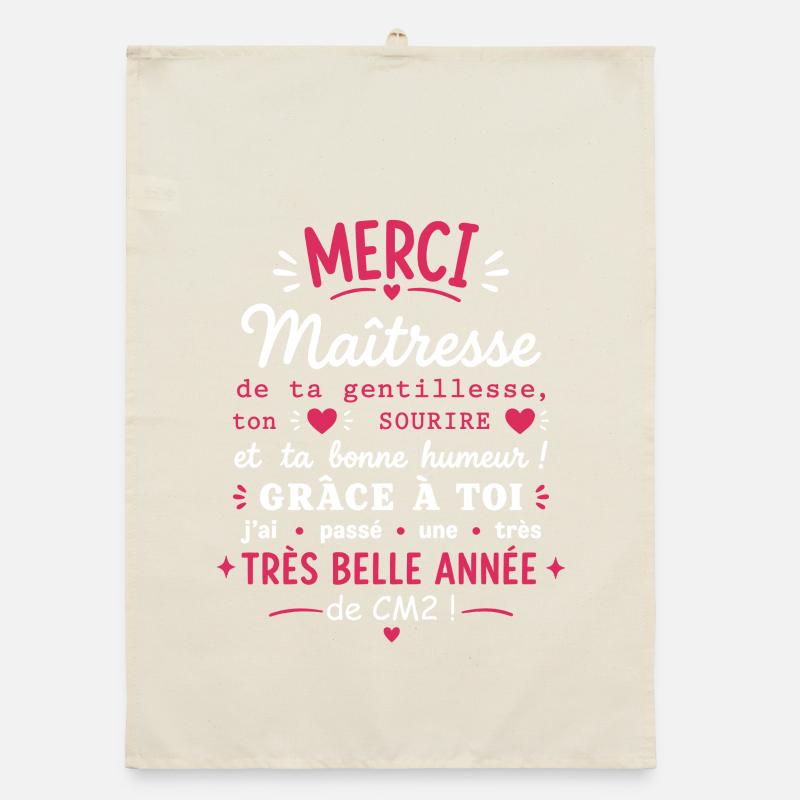 Merci Maîtresse CM2  Torchon bio