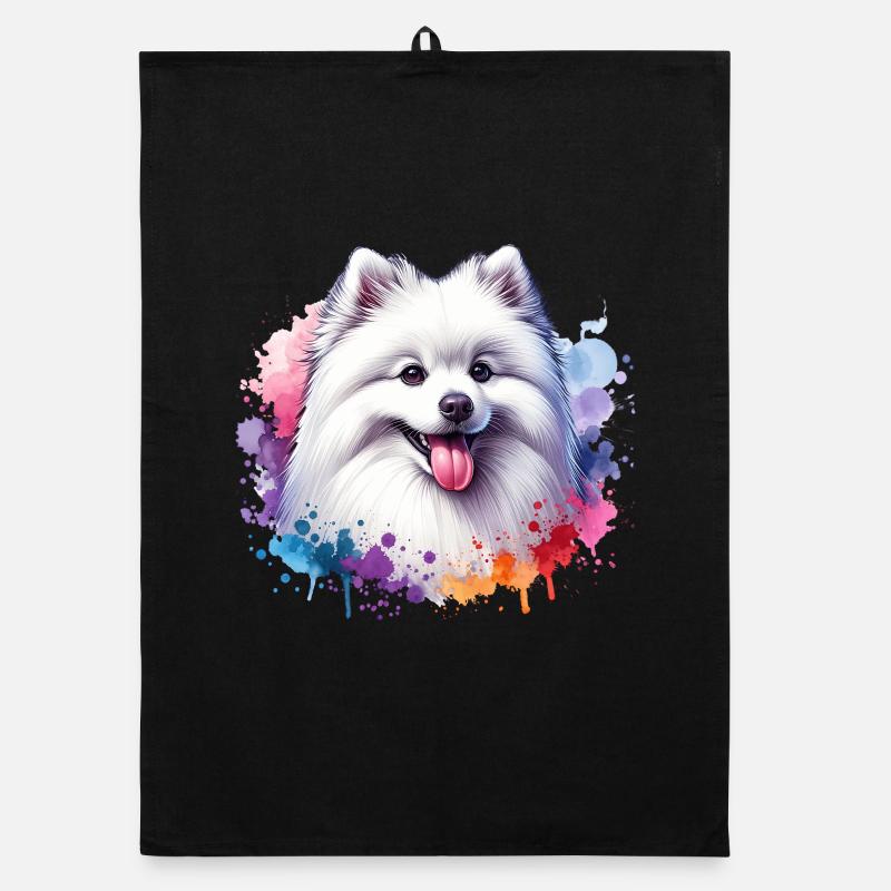 Spitz Pomeranian Motif Organic dish towel