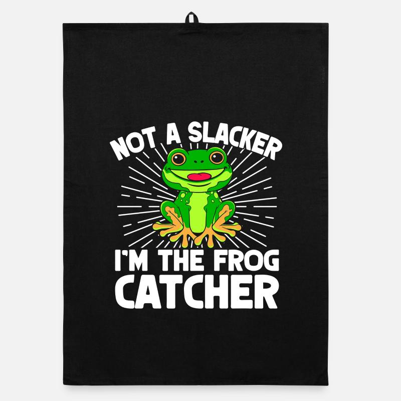 Frog Catcher Not A Slacker Frog Organic dish towel